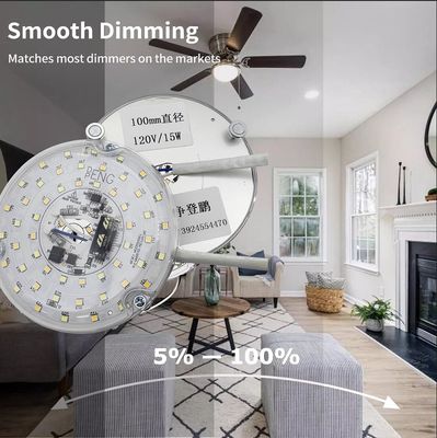120V 15W Driverless Dia 100mm Led Light Για Led Φαν Φως Με ETL Πιστοποιητικό Οροφή Φαν Led Light αντικατάσταση