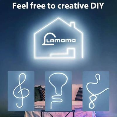 Λευκά φώτα με LED λωρίδες 16,4ft/5m Neon Light Strip 12V Flex Waterproof Neon LED Strip Σιλικόνη LED Neon Rope Light Για κουζίνα κρεβατοκάμαρα εσωτερική εξωτερική διακόσμηση Διορθωτής ρεύματος Δεν περιλαμβάνεται