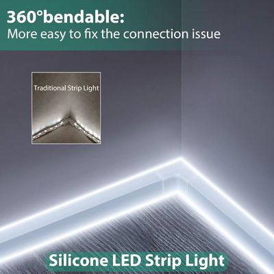 Λευκά φώτα με LED λωρίδες 16,4ft/5m Neon Light Strip 12V Flex Waterproof Neon LED Strip Σιλικόνη LED Neon Rope Light Για κουζίνα κρεβατοκάμαρα εσωτερική εξωτερική διακόσμηση Διορθωτής ρεύματος Δεν περιλαμβάνεται
