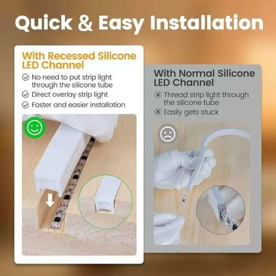 Εξωτερική Ανερόπλεα 12/24V Σιλικόνη LED Light Strip Για οικιακή διακόσμηση Neon LED Strip Lights White 16.4ft/5m Neon Light Strip 12V Σιλικόνη Ανερόπλεα Ευέλικτο LED Neon Rope Lights Για υπνοδωμάτιο Φεστιβάλ