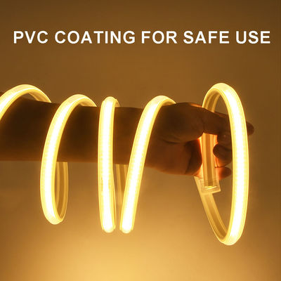 110V 220V Αδιάβροχη LED λωρίδα φωτισμού COB με κόλλα PVC Προσαρμόσιμο μπλε / παγωτό μπλε / λευκό / πράσινο / μωβ / χρυσό / ροζ