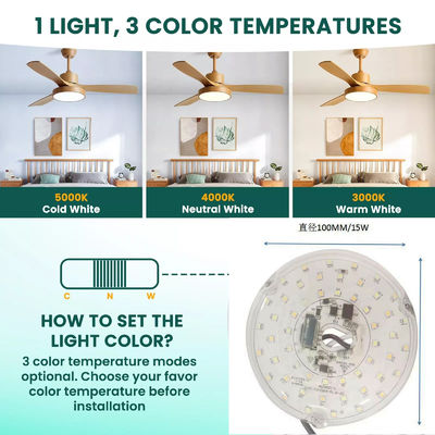 15W 100MM LED Light Engine Για τραπεζαρία 120V οροφικό ανεμιστήρα οροφικό σύνολο Kit με μονάδες DOB LED οροφικό ανεμιστήρα φωτός αντικατάσταση