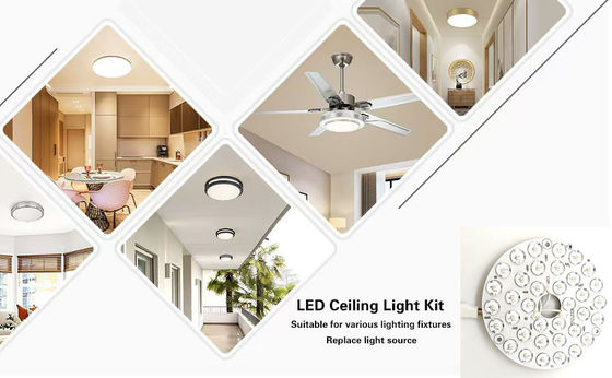 Υψηλό φως 230V 15W 110MM 36V 3CCT Εναλλακτικό μέρος Φανατήρας οροφής Πίνακας PCB Δρομολογητής Λιγότερες μονάδες LED Αποκάλυψη και ρύθμιση χρώματος