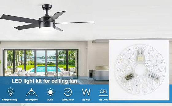 ERP Rosh LED Modules 5CCT 12W/18W/24W DIP Switch Ceiling Light Fan With Witch Power Αντικαθιστά το LED Module