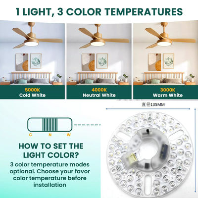 5CCT 18W/24W DIP Switch Ceiling Light Fan With Witch Power Αντικαθιστά το LED Module 120V Ceiling Fan Panel Retrofit Kit με τις μονάδες DOB