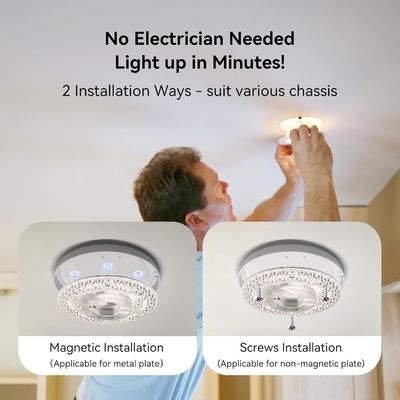 4.92  Universal Ceiling Fan Led Light Αντικατάσταση για το Ceiling Fan Flush Mount Ceiling Light, 18W 3CCT 3000K 4000K 6000K 1500LM CRI90 Dimmable προσιτή λύση για το Hampton Bay Harbor Breeze Hunter