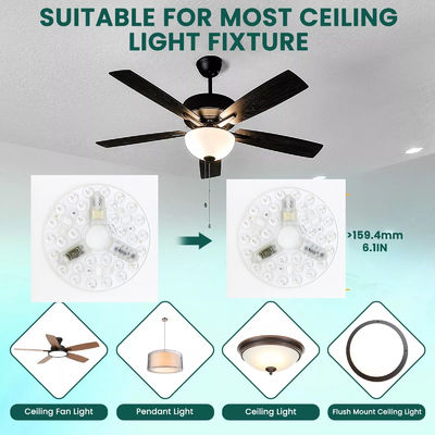 ERP Rosh LED Modules 5CCT 12W/18W/24W DIP Switch Ceiling Light Fan With Witch Power Αντικαθιστά το LED Module